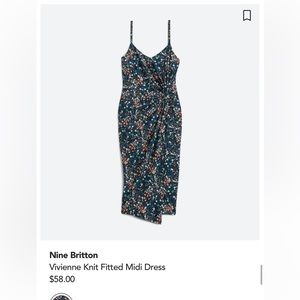 Nine Britton Vivienne Knit Fitted Midi Dress Floral
